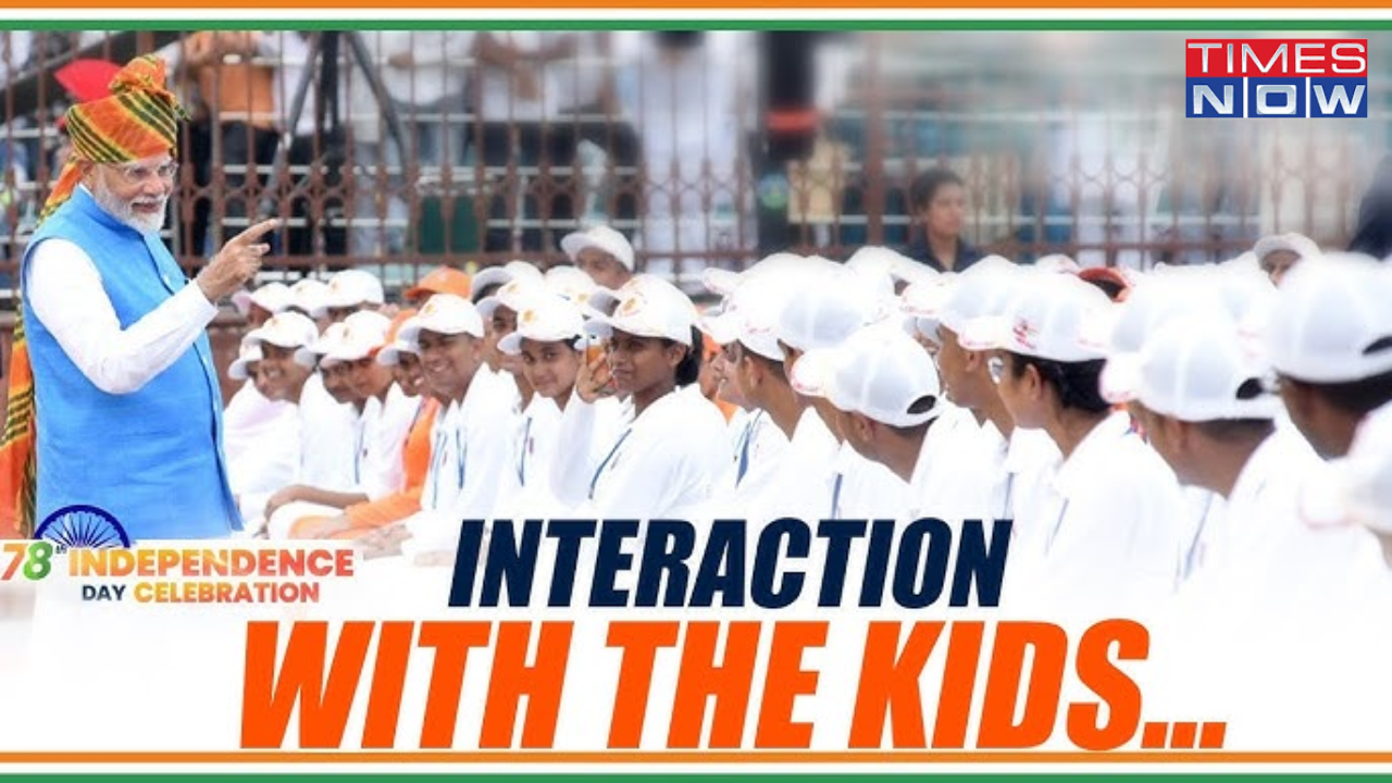 pm modi interacts with kids