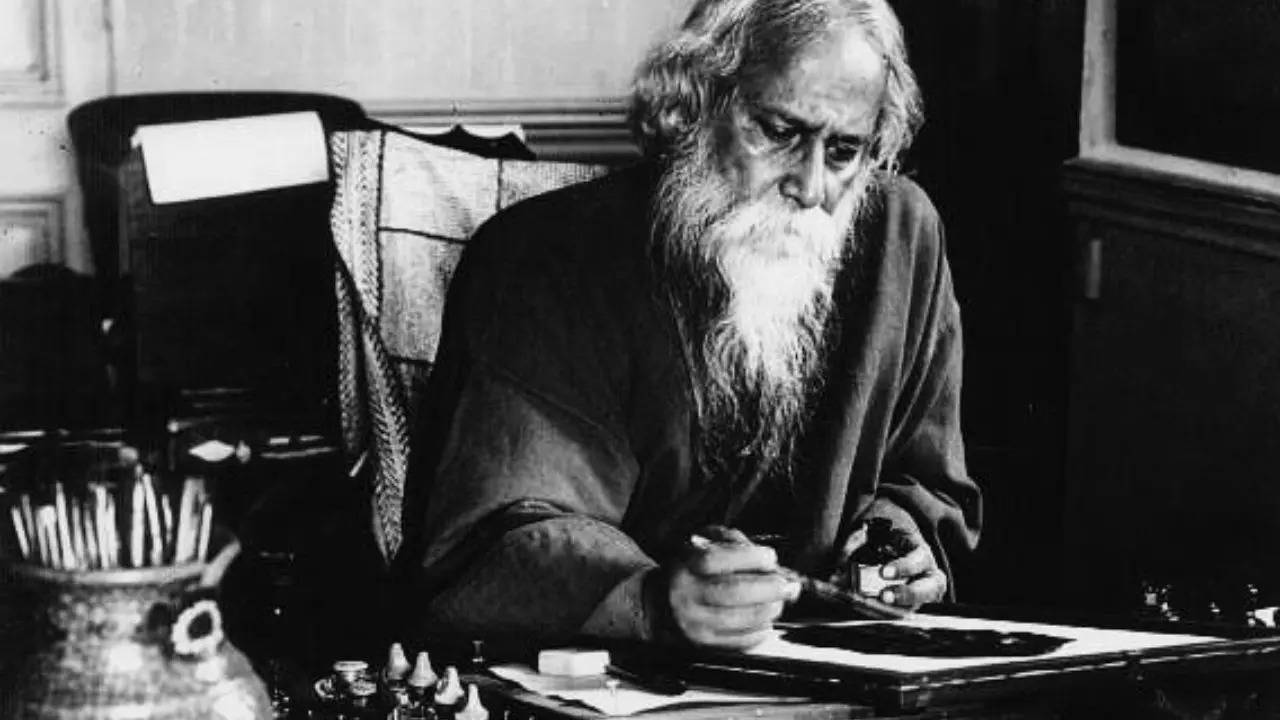 Rare handwritten letter by Rabindranath Tagore.