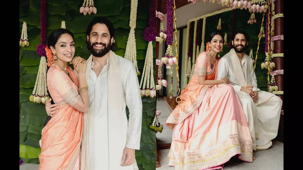 Naga Chaitanya and Sobhita Dhulipala at their engagement