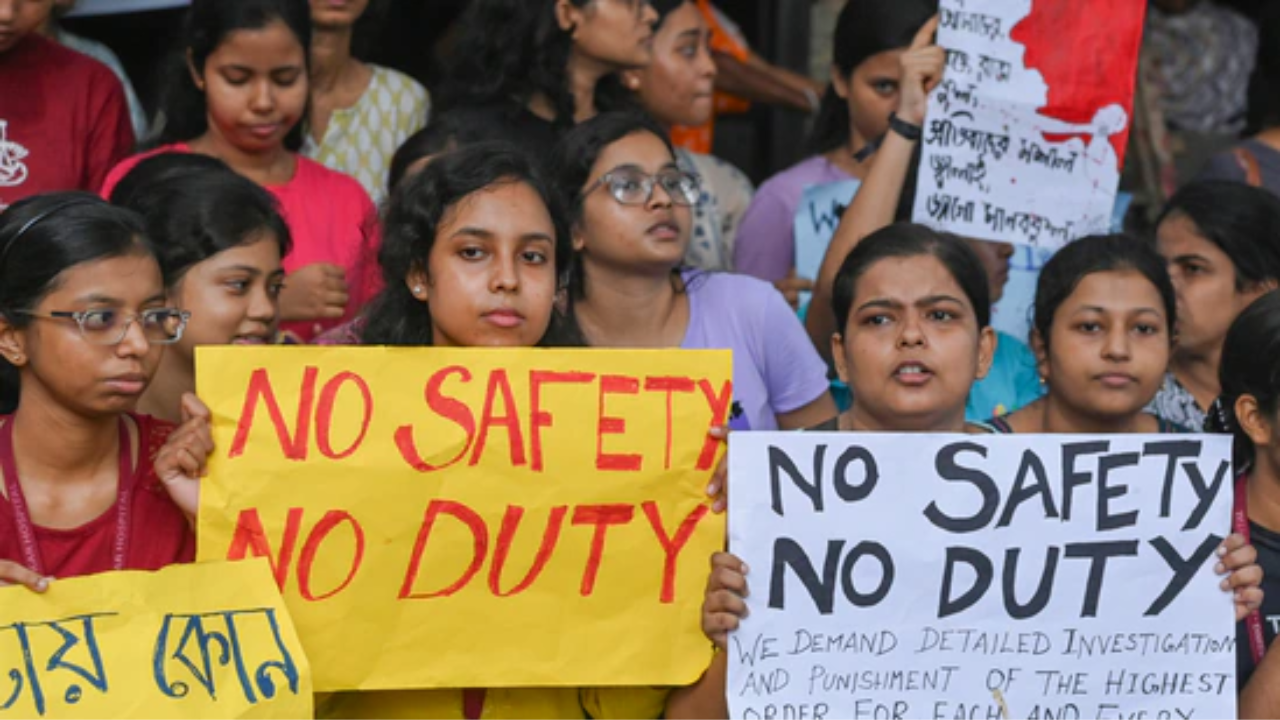 unior doctors protest against the sexual assault and murder of a postgraduate trainee doctor in Kolkata