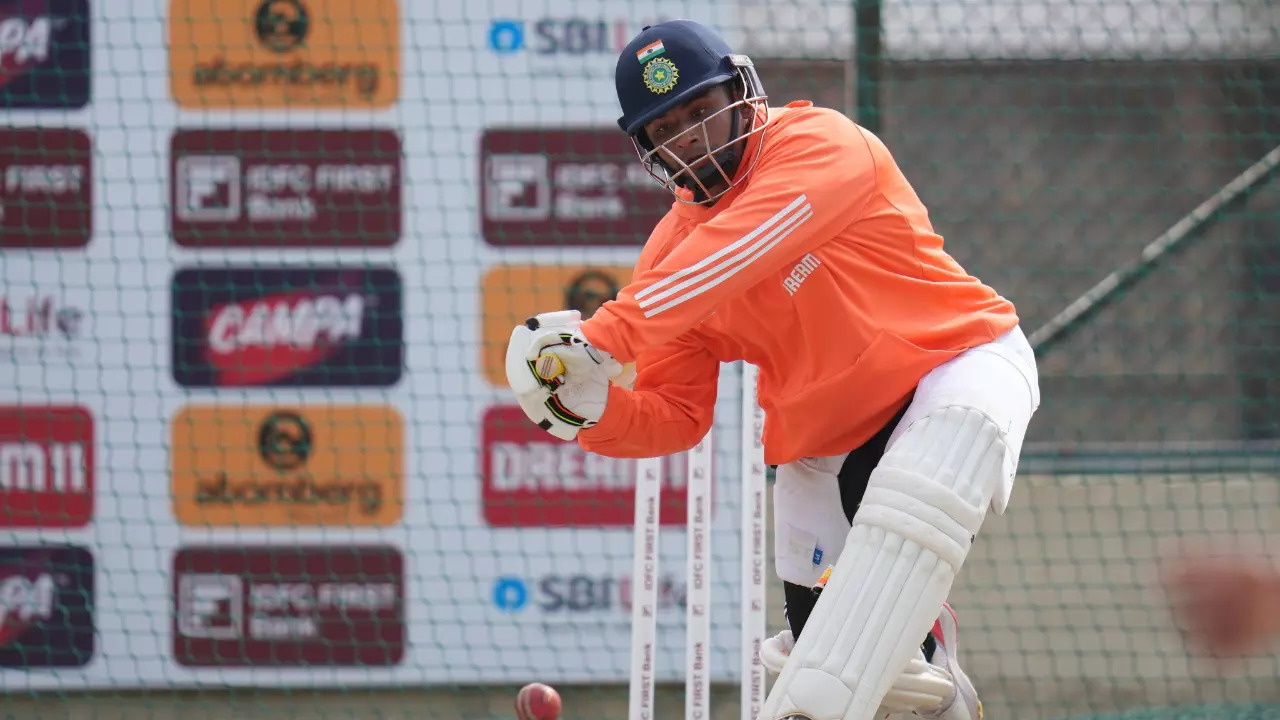 Sarfaraz Khan during a practise session