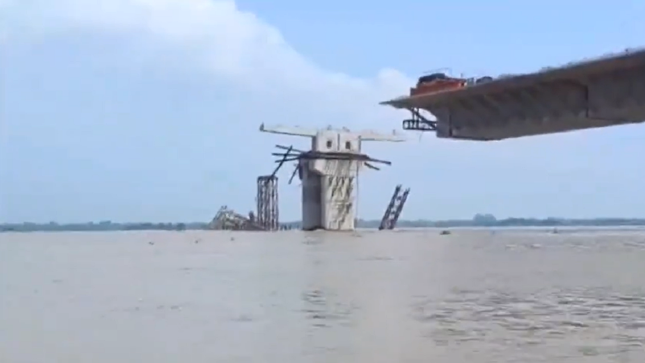 Portion Of Under-Construction Sultanganj-Aguwani Ghat Bridge Collapses In Bihar