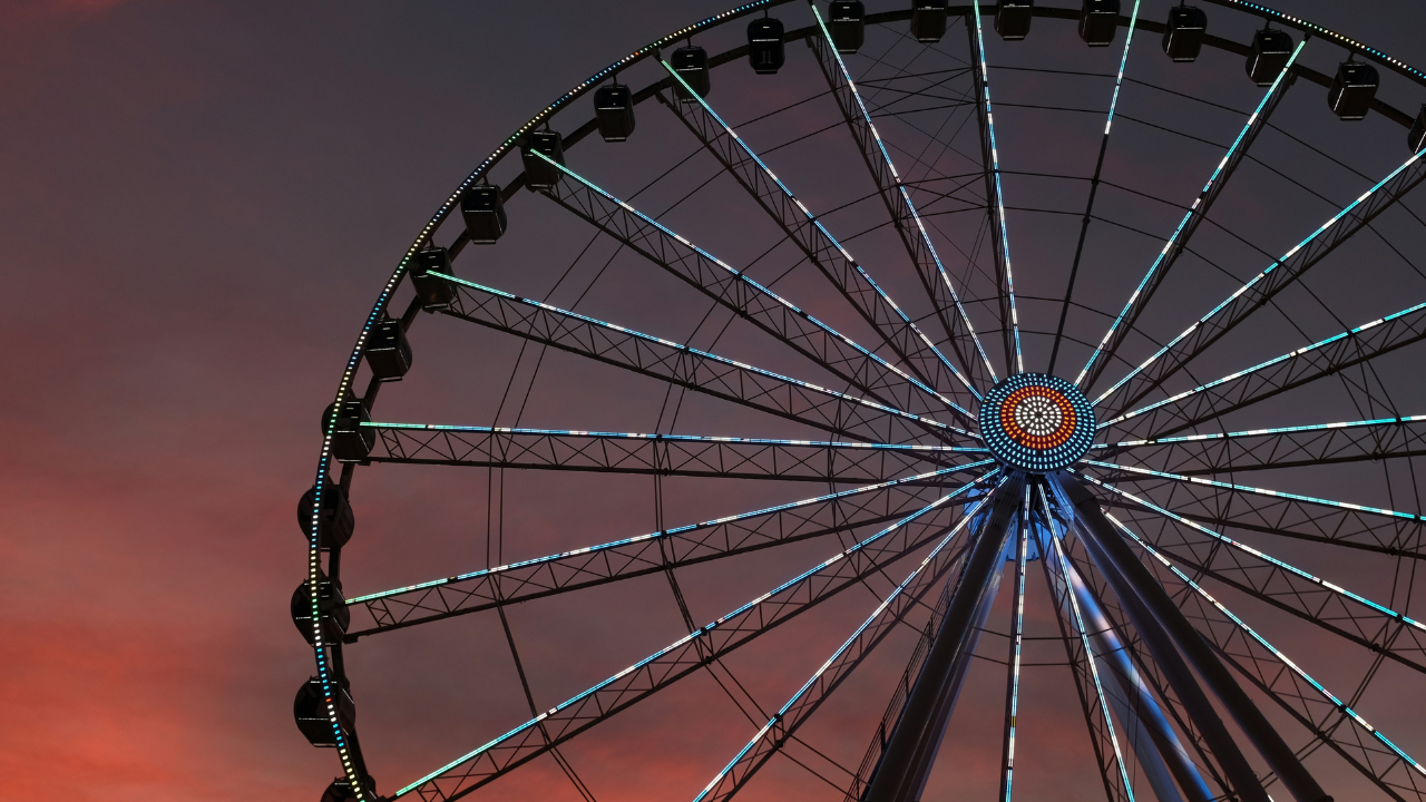 Leipzig Germany Ferris Wheel Fire