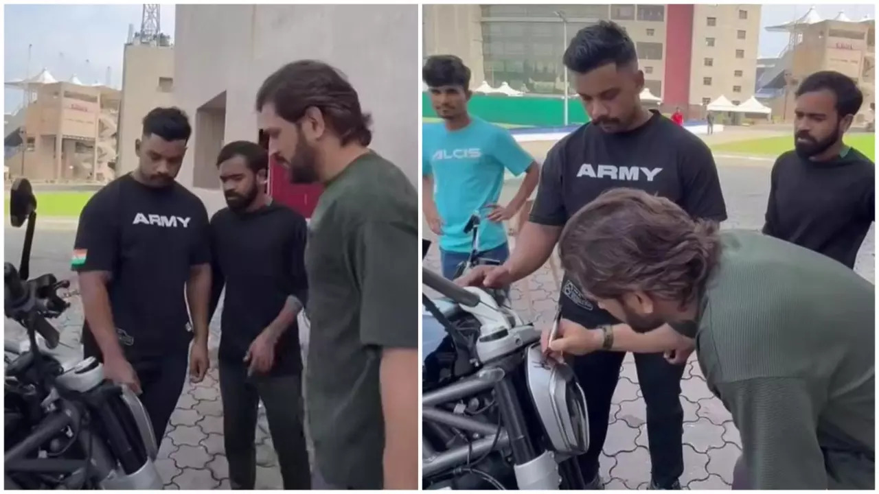 MS Dhoni Wins Hearts, Gives Autograph On Fan's Bike : WATCH Viral Video