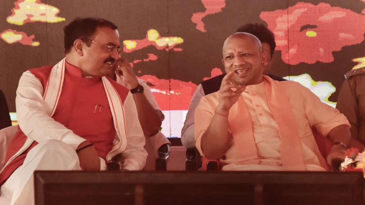 Uttar Pradesh Chief Minister Yogi Adityanath with his deputy Keshav Prasad Maurya