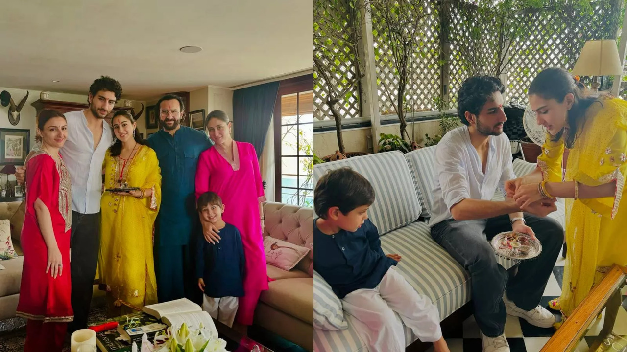 Raksha Bandhan 2024: Sara Ali Khan Ties Rakhi To Ibrahim-Jeh, Celebrates Special Day With Saif-Kareena And Soha