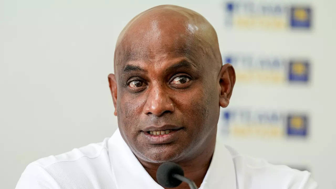 Sanath Jayasuriya during a press conference