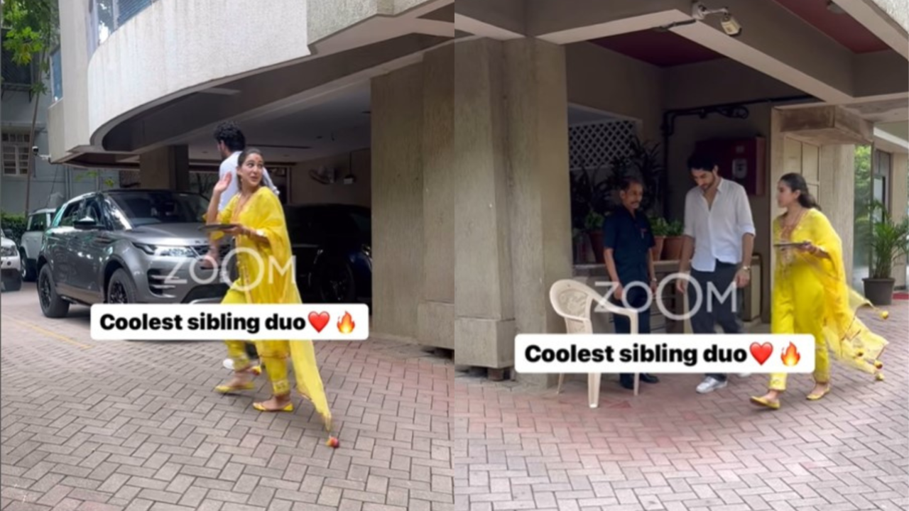 Ibrahim Ali Khan Reacts As Paparazzi Call His Name After Rakhi Celebration With Sara. Watch