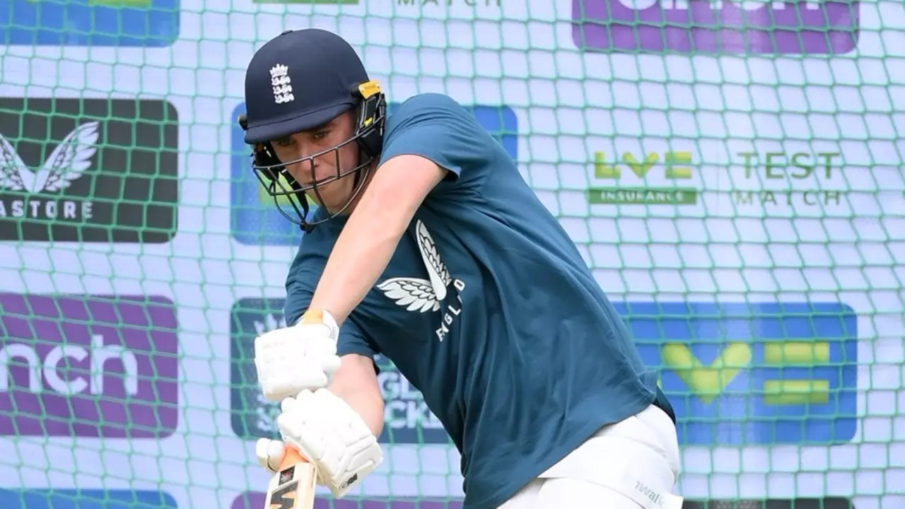 England batter Dan Lawrence during a practise session