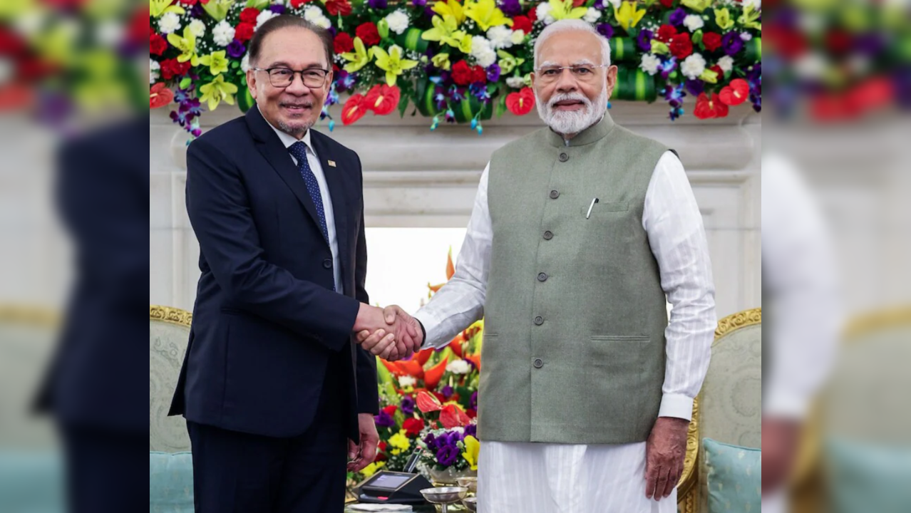 Malaysian Prime Minister Anwar Ibrahim With PM Modi