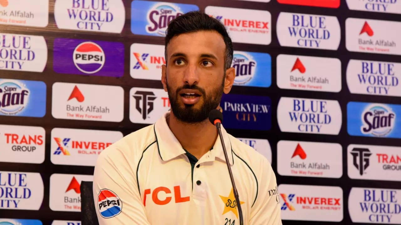 Pakistan Test captain Shan Masood during a press conference