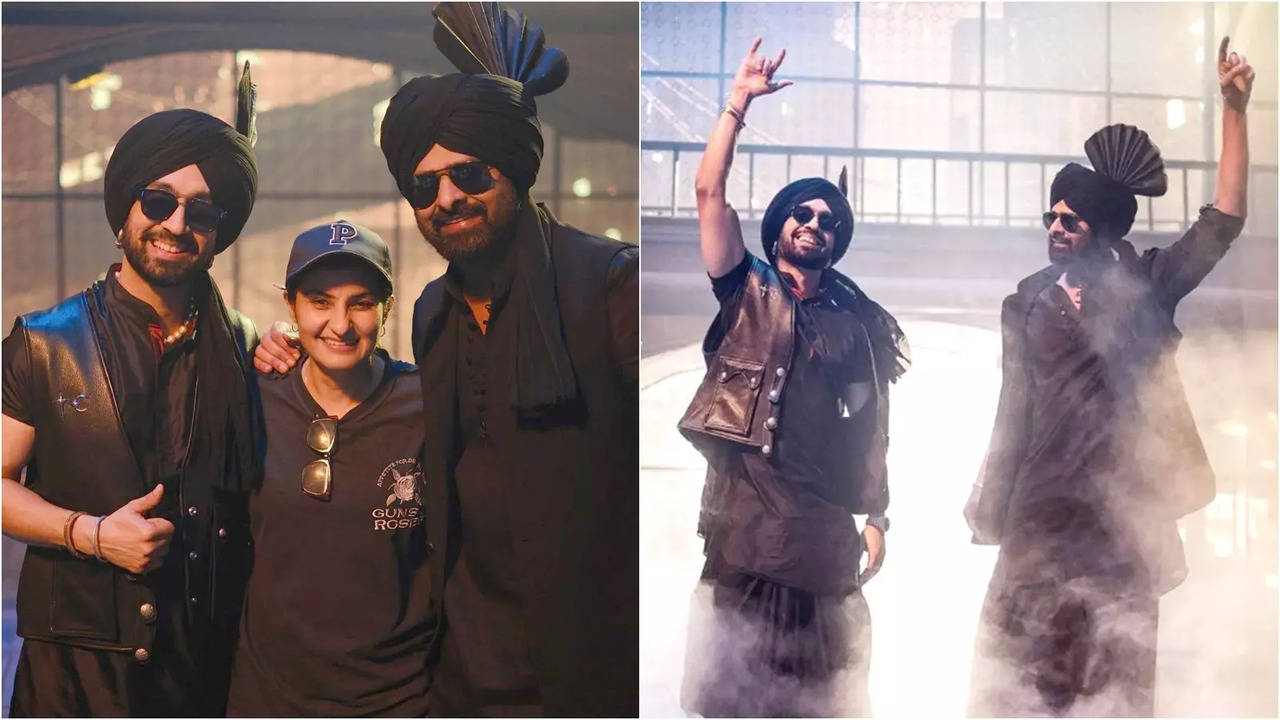 Pony Verma with Diljit Dosanjh and Prabhas. (Image Credits: Instagram)