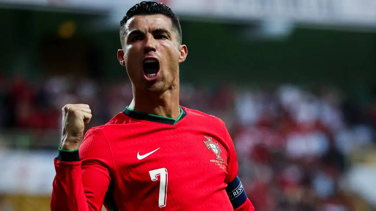 Cristiano Ronaldo in action during a match for Portugal