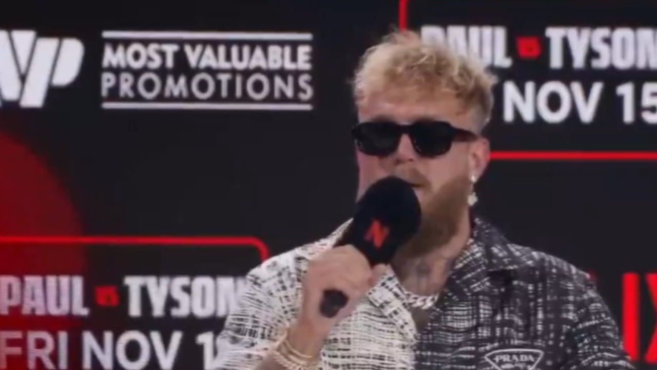 Jake Paul at Mike Tyson press conference