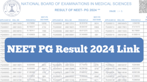 NEET PG Result 2024 Released on natboardeduin Check NBEMS NEET PG Cut off and Rank List