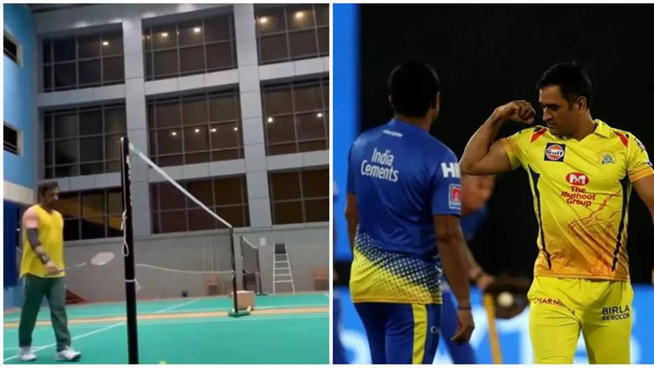 MS Dhoni Returning To Full Fitness? CSK Legend Spotted 'Smashing Hard' In Badminton Court Before IPL 2025