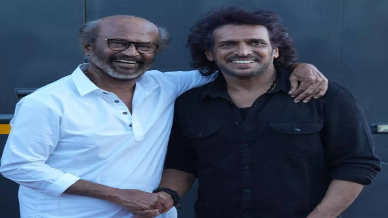 Real star Upendra with Superstar Rajinikanth