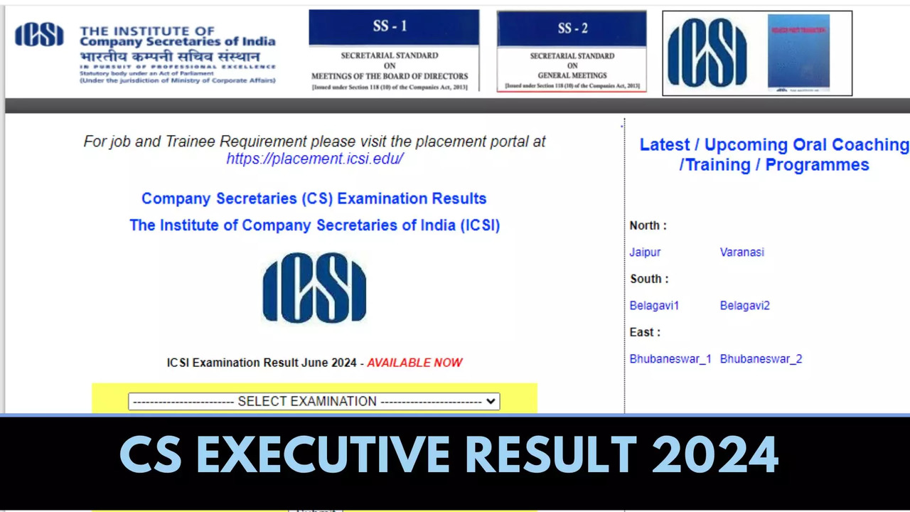 ICSI CS Executive Result 2024 Released on icsi.edu, Check Topper List