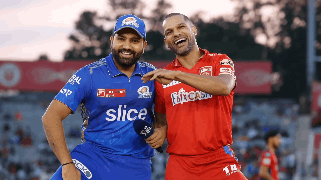 Rohit Sharma Shikhar Dhawan MI PBKS IPL 2024