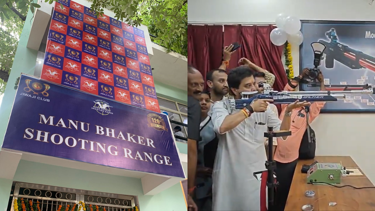 Union Minister Jyotiraditya Scindia Inaugurates Shooting Range Named After Manu Bhaker