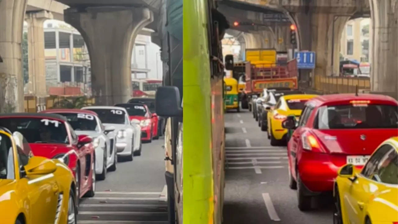 bengaluru traffic jam: swift grabs attention in a sea of porsches | video