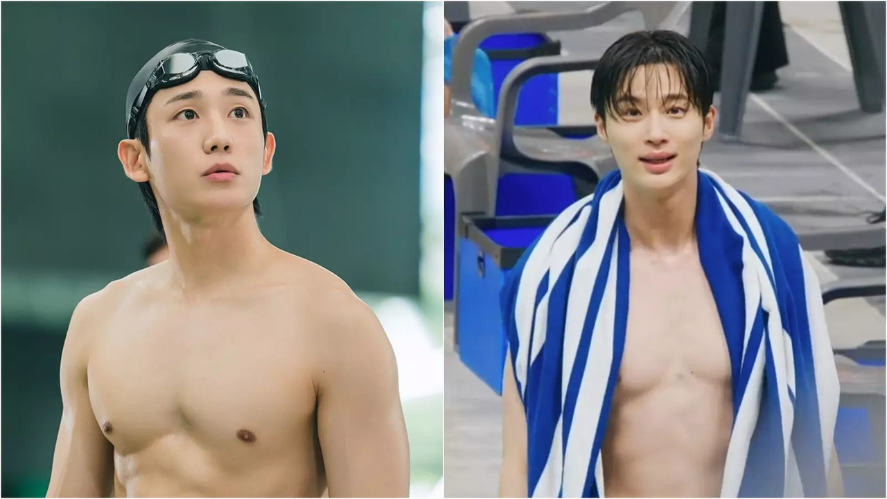 ​Jung Hae-in and Byeon Woo-seok play swimming champs in Love Next Door and Lovely Runner respectively.​