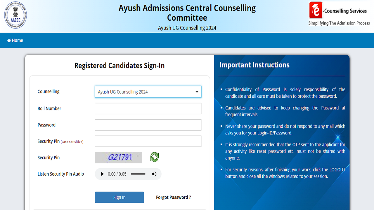 AYUSH NEET UG Counselling 2024 Registration Begins