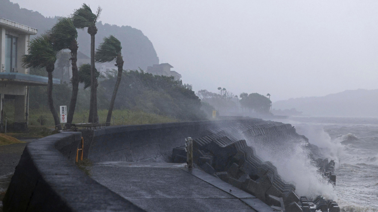 japan: typhoon shanshan makes landfall in kyushu, power outages reported