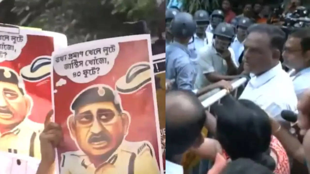 rg kar horror junior doctors seek kolkata top cop's resignation, bjp protests outside dm office