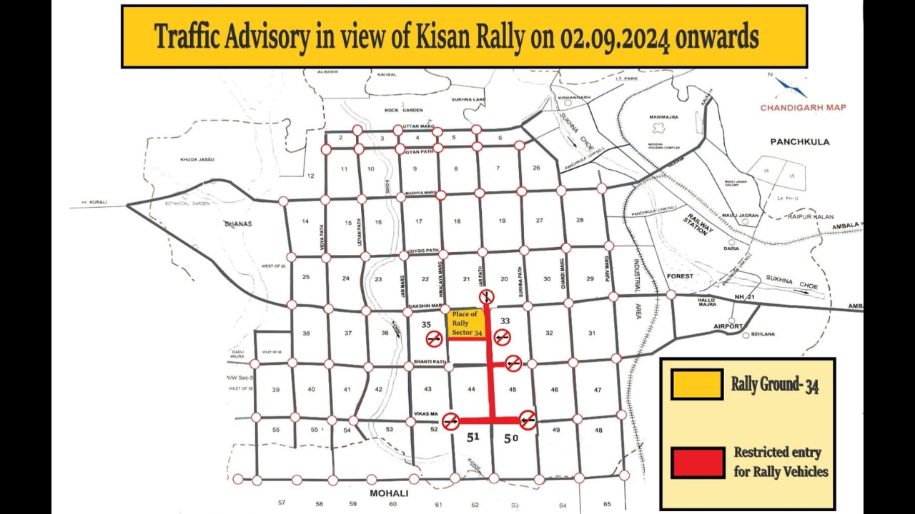 Map provided by Chandigarh Traffic Police