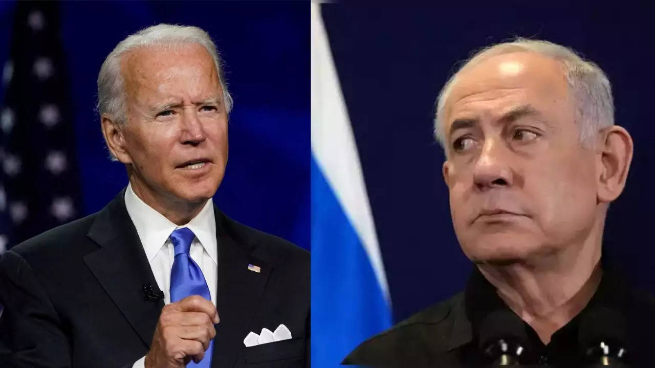 Joe Biden (L) Benjamin Netanyahu (R)