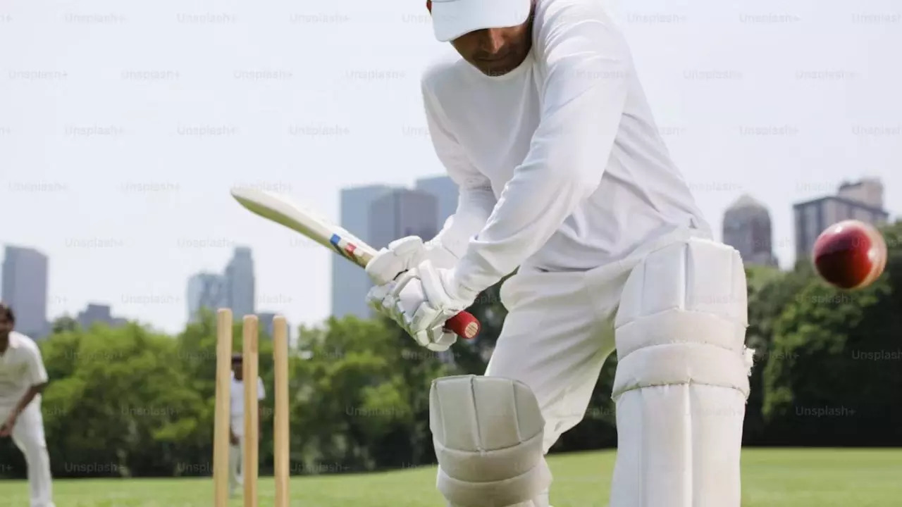 The video shows the man energetically providing live commentary of the match in Sanskrit