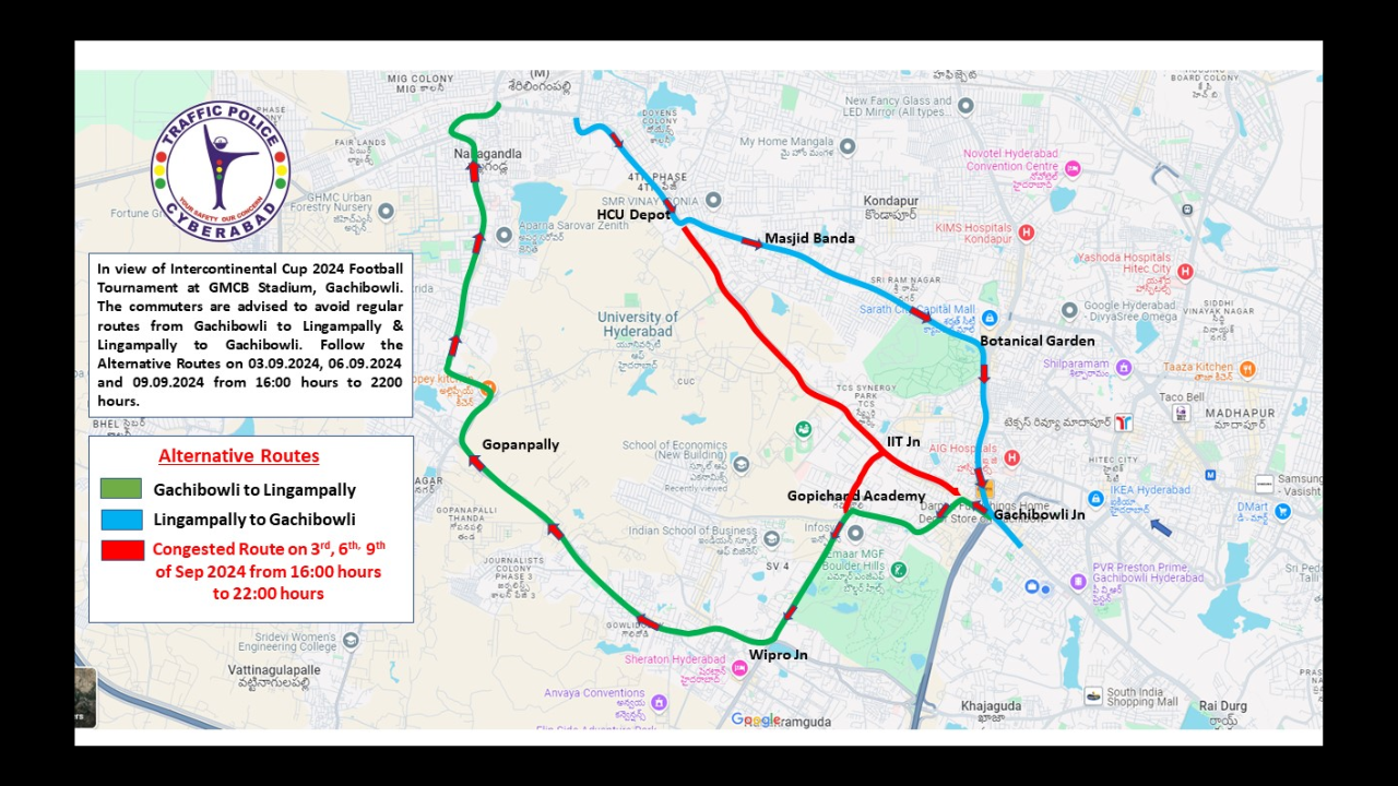 hyderabad, planning to drive to football tournament? check traffic advisory, match dates and more details