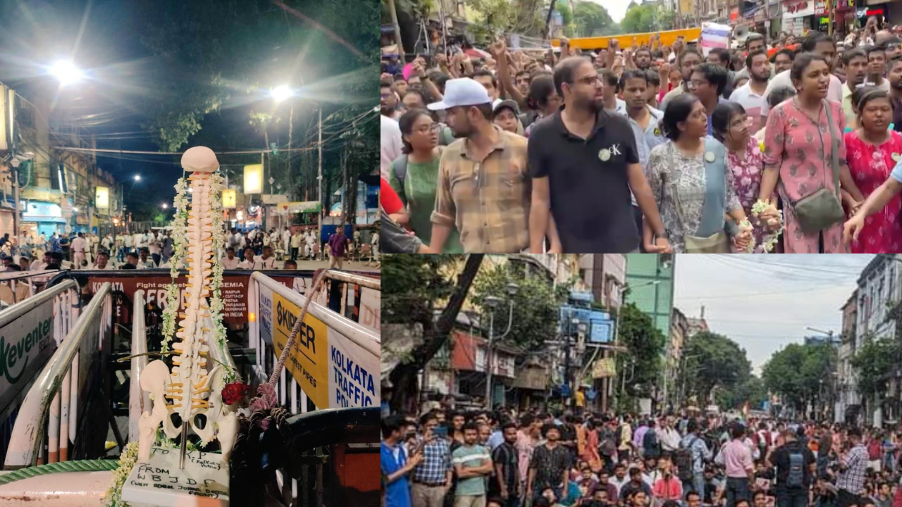 Junior doctors' protest in Kolkata.