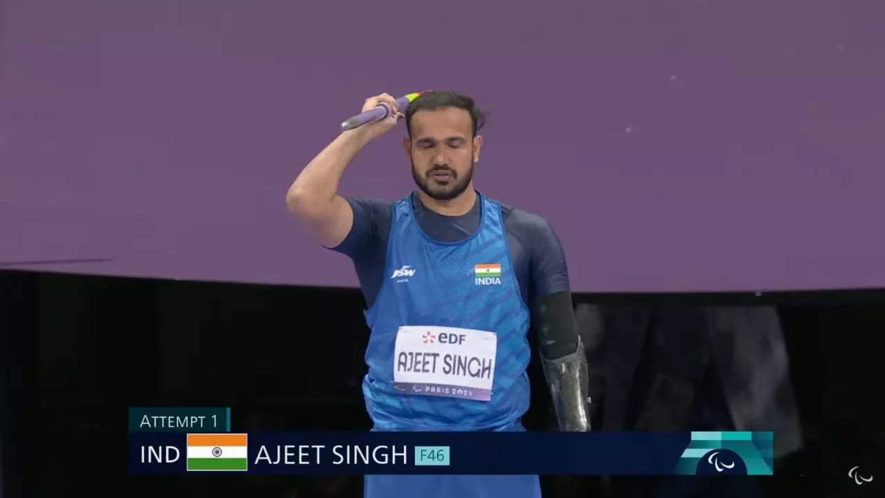 Ajeet Singh in action at the Paralympics