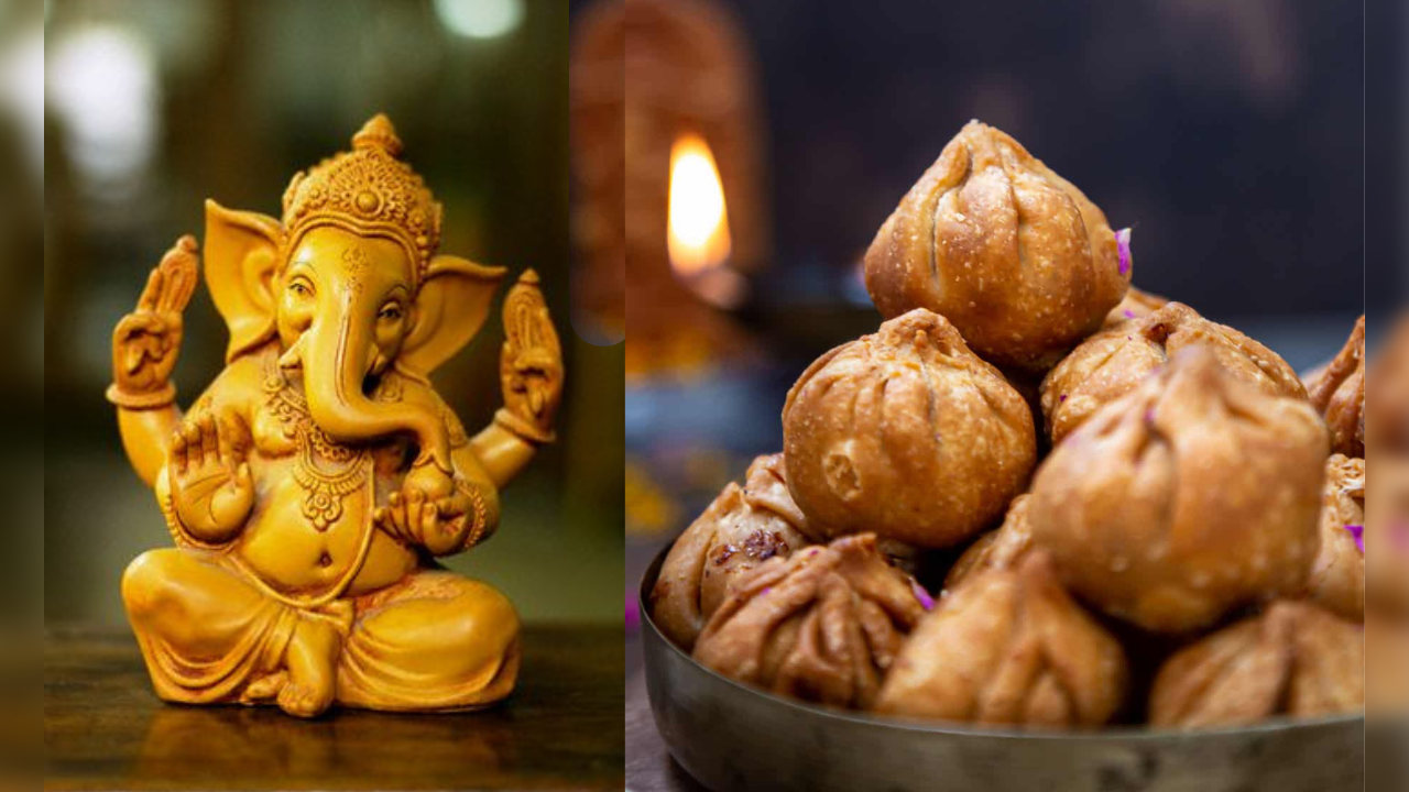 make crispy fried modaks from wheat flour for ganesh chaturthi