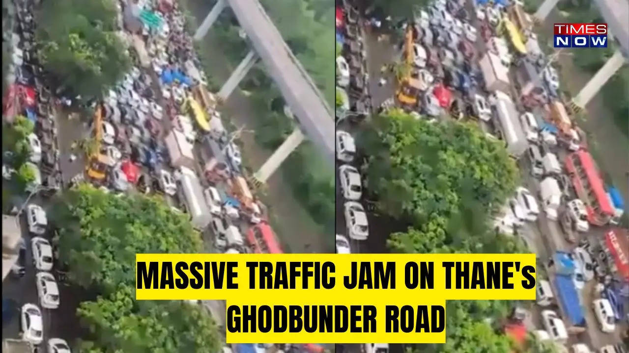 video: traffic hit for 5 hours on thane's ghodbunder road after truck falls off flyover