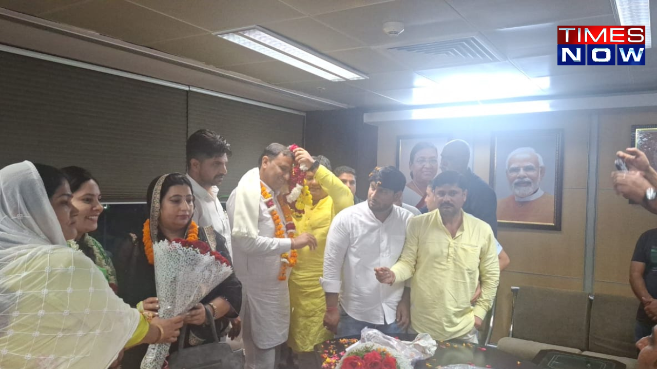 Celebrations erupt in bjp lop Raja Iqbal Singh's office