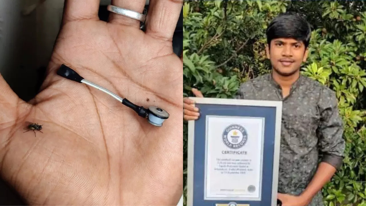 Nadamuni made the world's smallest vacuum almost entirely from a ballpoint.| Guinness World Records