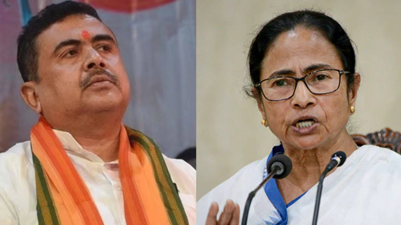 Suvendu Adhikari (L) Mamata Banerjee (R)