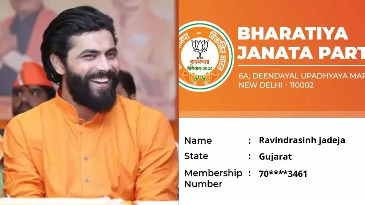 ravindra jadeja officially joins bjp, wife rivaba shares his membership card