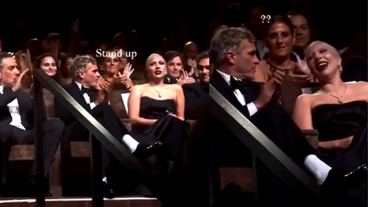 Joaquin Phoenix Tells Gaga to Stand During Applause At Venice Film Festival. Fans Assume He Scolds Her? Viral Video