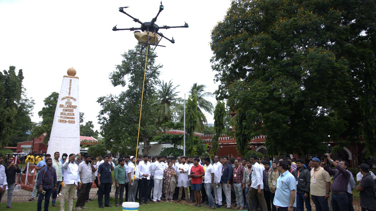 Drones Drop Food, Relief Material in Flood-hit Andhra Pradesh