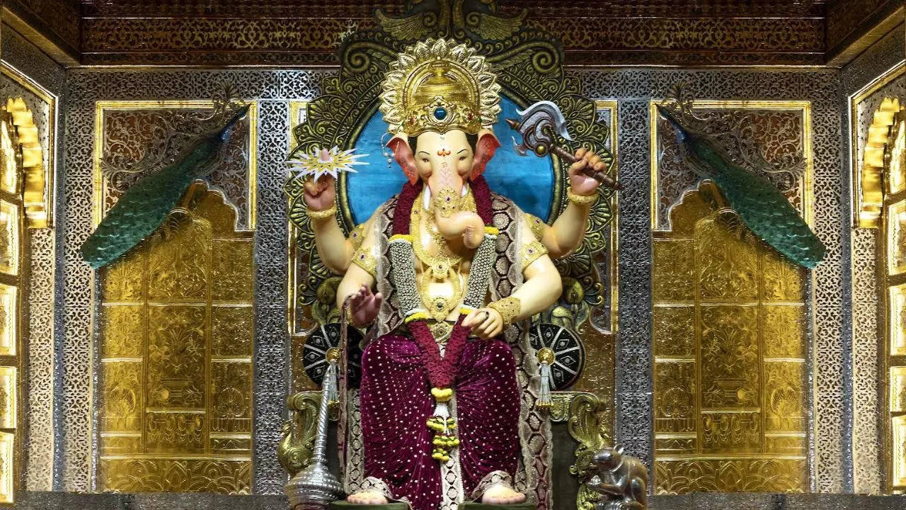 ganeshotsav 2024; mumbai's iconic lalbaugcha raja is here as city prepares for ganesh chaturthi: video