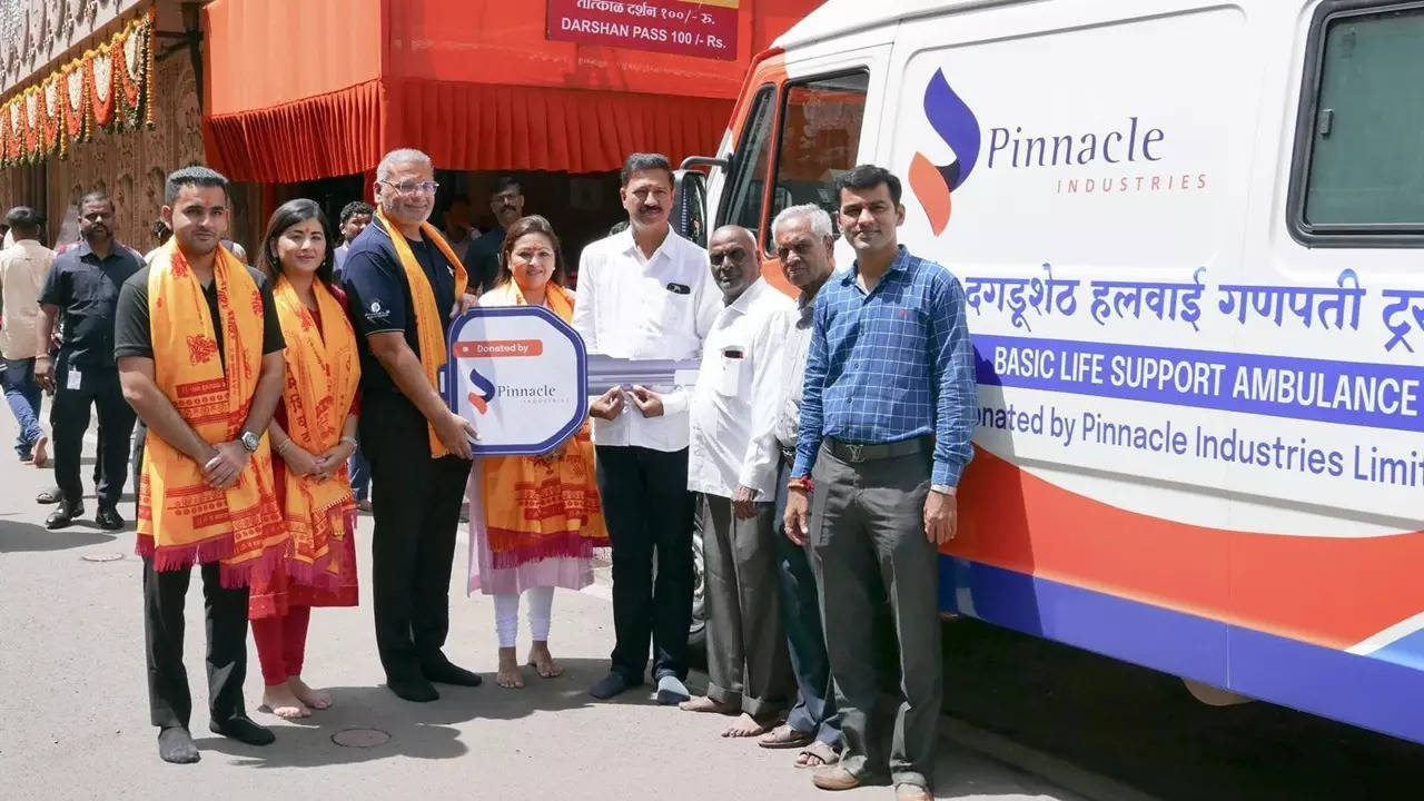 advanced ambulance donated by pinnacle industries to shrimant dagdusheth halwai public ganpati trust in pune