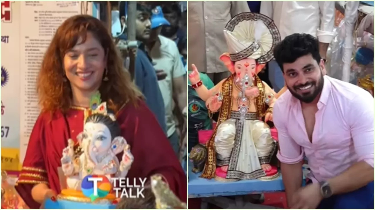 Ganesh Chaturthi 2024: Ankita Lokhande, Vishal Pandey, Shiv Thakare Welcome Ganpati Bappa Home