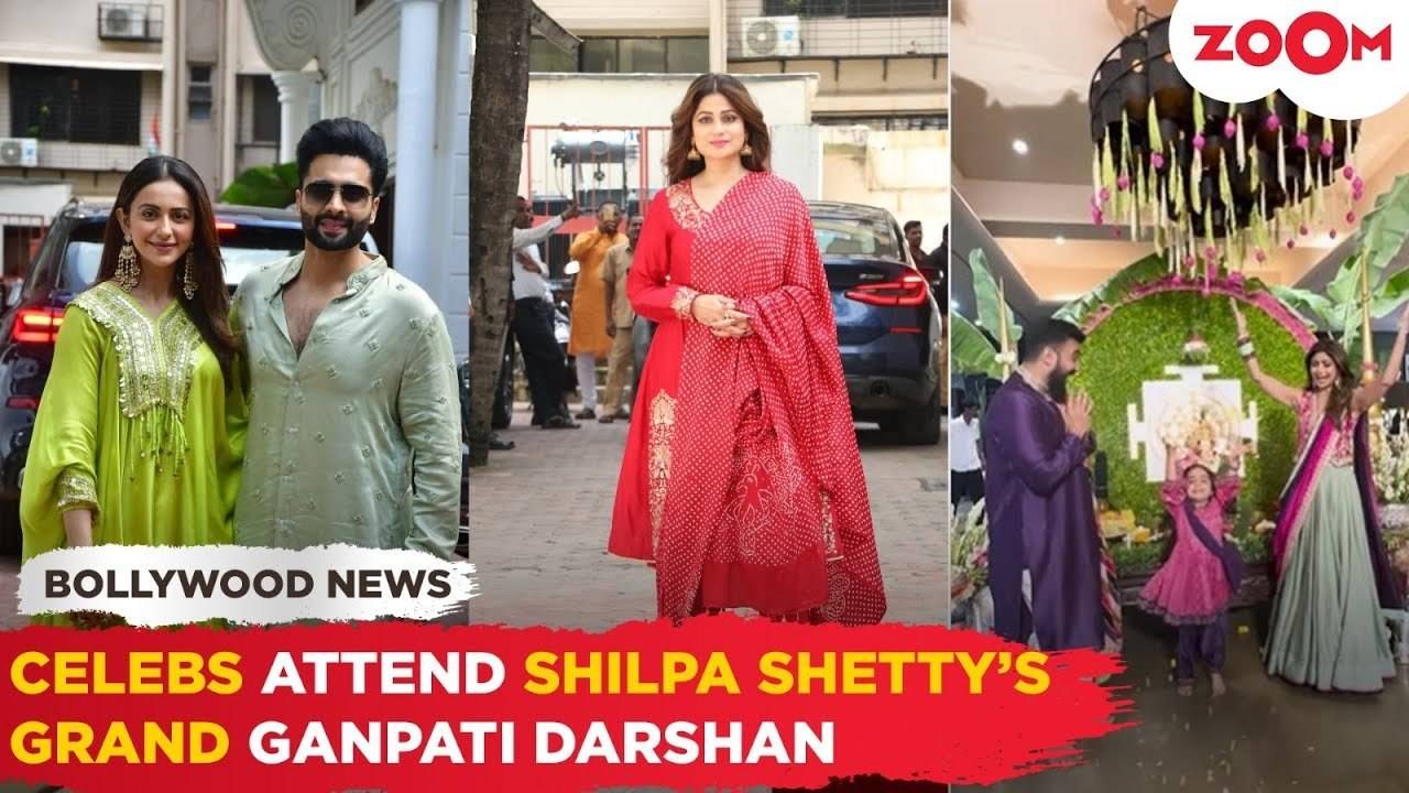 Shilpa Shetty के घर पर बप्पा का आशीर्वाद लेने पहुंचे सितारे, तस्वीरें हुईं वायरल