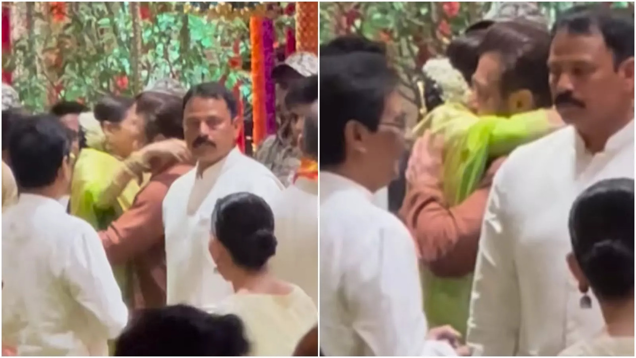 Salman Khan Hugs Rekha During Ganesh Puja At Ambani Residence- Watch Video