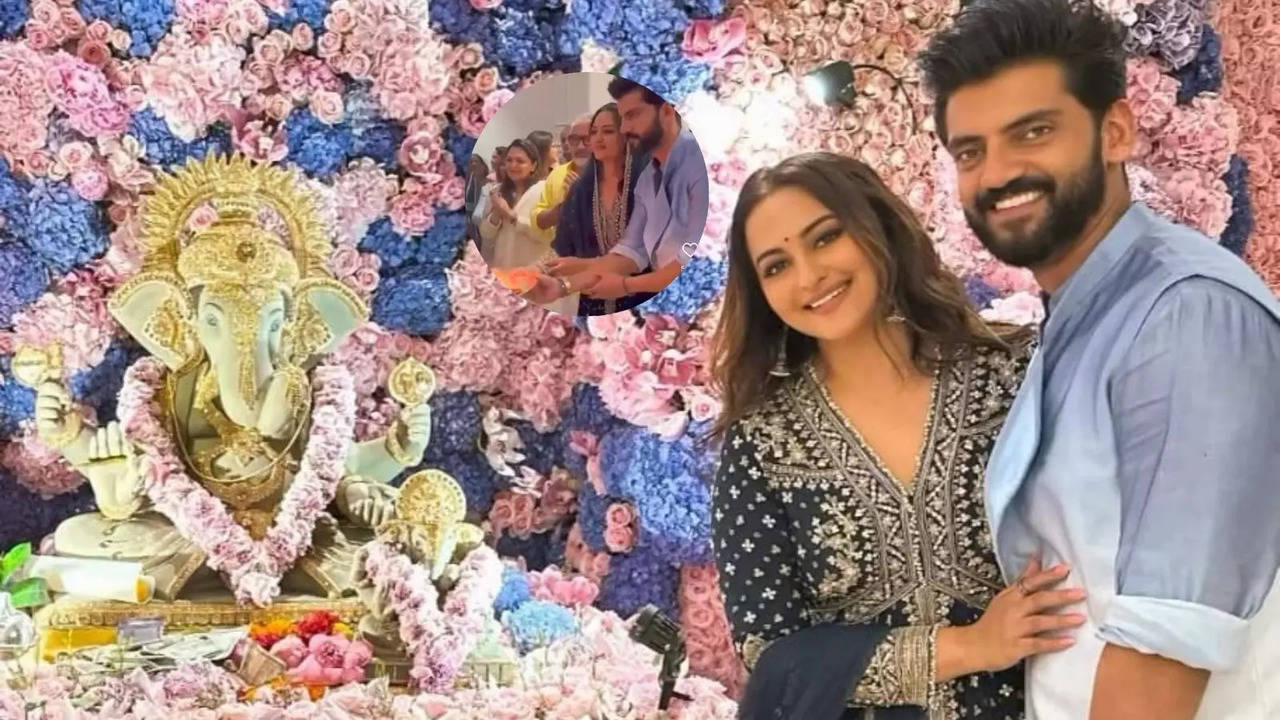 Sonakshi Sinha, Zaheer Iqbal's '1st Ganpati After Shaadi': Newlyweds Perform Aarti In New Video. WATCH