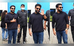 NTR Lands In Mumbai For Devara Trailer Launch Poses For The Paps